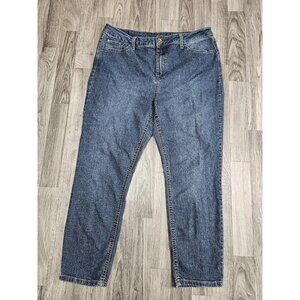 Natural Reflections Jeans Womens 14P Mid Rise Straight Leg Embroidered Pockets